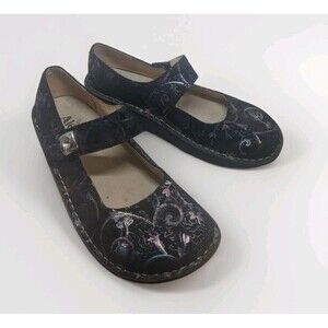Alegria Paloma 539 Metallic Floral Women’s Mary Jane Shoes Size 38/8 Comfort